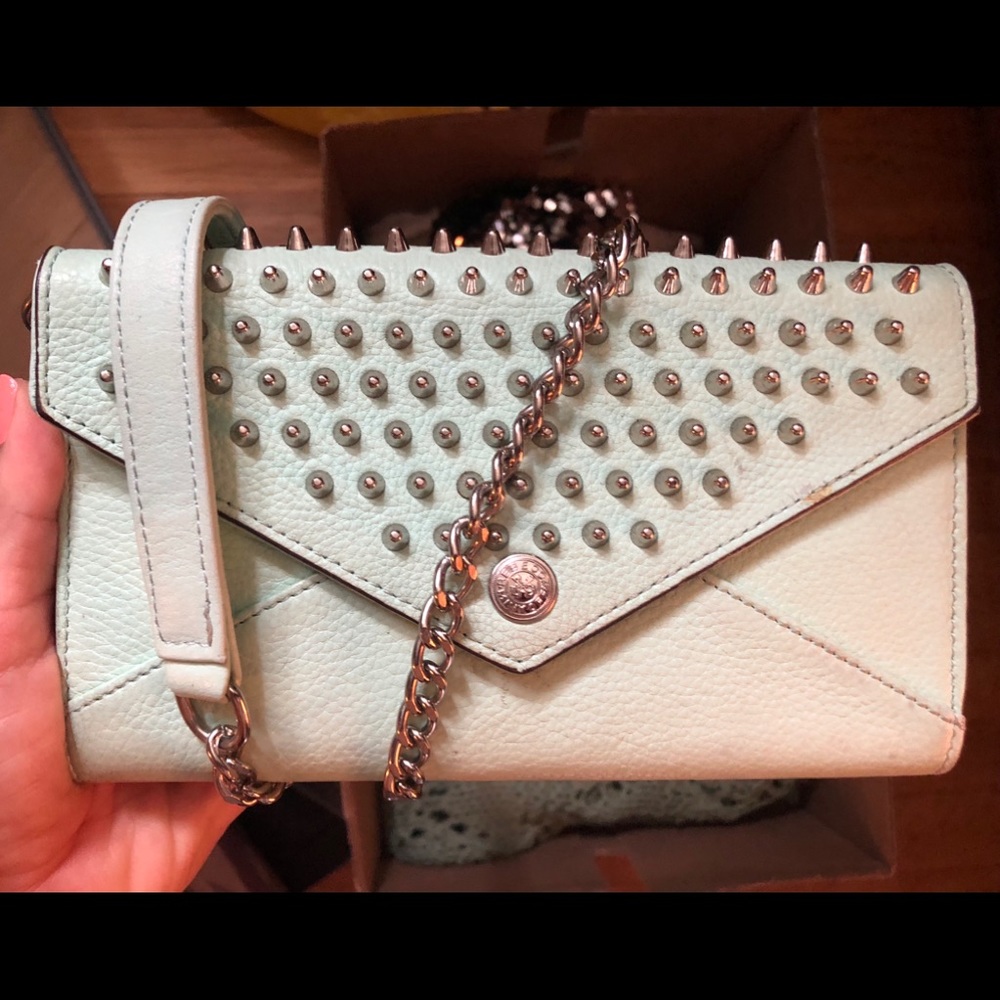 Rebecca Minkoff aqua spike crossbody
